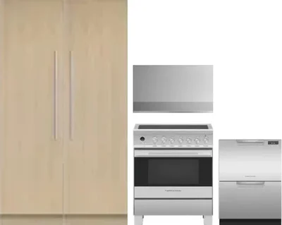 5 Piece Package Includes Refrigerator, Freezer, Range, Hood And Dishwasher
